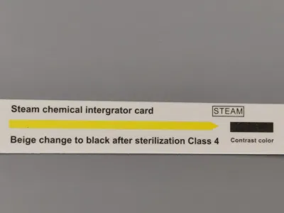 Cartão de faixa indicadora de material de papel de grau médico para autoclave Faixa indicadora química autoclavável aprovada para esterilização de fluxo de autoclave médica